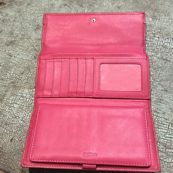 Coach Soho Pleated Ashley Leather Tri-Fold Envelope Wallet Derp pink - Picture 5 of 8